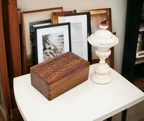 Handcrafted Wooden Urn (X-Small Size) Beautiful Unique Tree of Life Rosewood Design - Urns for Human or Pet Ashes (X-Small) - size: Small