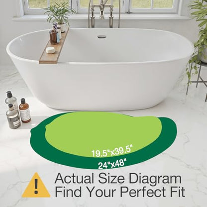 LUMI Cute Bathroom Rug Green Leaf, Absorbent Non Slip Bath Mat, 24"x48" - color: Ample Palm Leaf-large