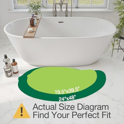 LUMI Cute Bathroom Rug Green Leaf, Absorbent Non Slip Bath Mat, 24"x48" - color: Ample Palm Leaf-large