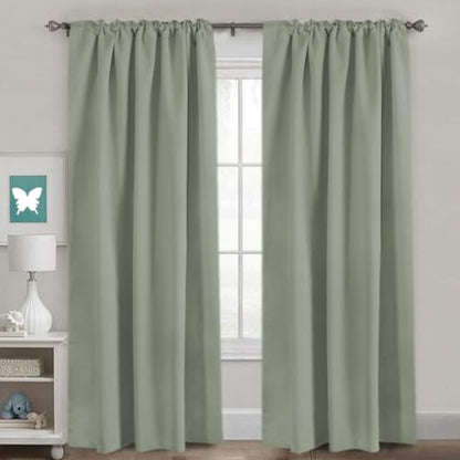 H.VERSAILTEX Blackout Curtains Thermal Insulated Window Treatment Panels Room Darkening Blackout Drapes for Living Room Back Tab/Rod Pocket Bedroom Draperies, 52 x 96 Inch, Light Sage,2 Panels - color: Light Sage, size: 52"W x 96"L (Pack of 2)