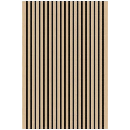 KILOCOCO Striped Rug 4x6 ft Washable Woven Front Door Rug, Brown and Black - color: Brown and Black Stripes, size: 4' x 6' (Rectangular)