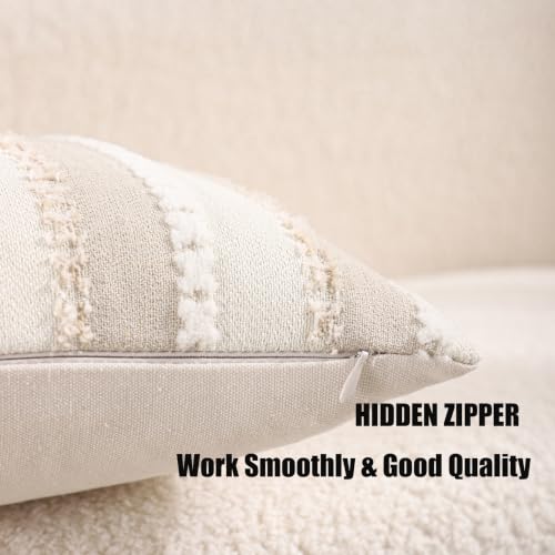 Boho Jacquard Throw Pillow Covers 12x20 Inch Set of 2 Beige Khaki - color: Beige+khaki, size: 20" x 12" (Pack of 2)
