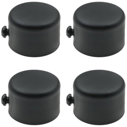 Curtain Rod Ends Window Curtains Rod End Cap Metal Sealing Finial Caps for 1.1 inch (28 mm) Diameter Curtain Roman Head Black 4 PCS