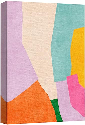 SIGNFORD Canvas Print Wall Art Mid-Century Polygon Collage Abstract Geometric Illustrations Graffiti & Street Art Modern Art Decorative Multicolor Minimalism for Bedroom - 12"x18" - color: B04-2307-irs12, size: 12" x 18"