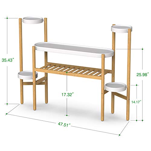 Bamboo Plant Stand Indoor, 3 Tier Plant Shelf Table for Multiple Plants