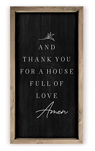 And Thank You For A House Full Of Love Framed Black Wood Rustic - 12x24 - color: Black With Frame, size: 24"L x 12"W