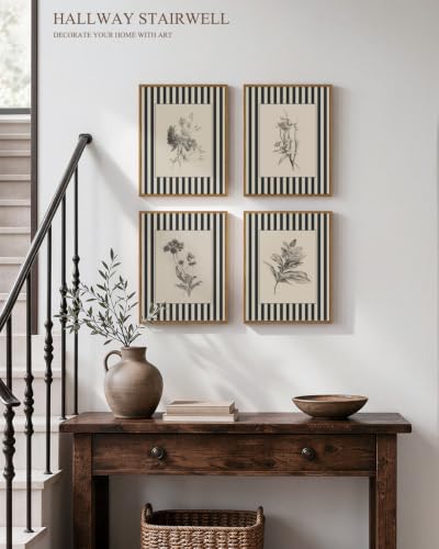 InSimSea Framed Floral Wall Art Black and White Flower Prints, 11x14 In - color: Monochrome Floral