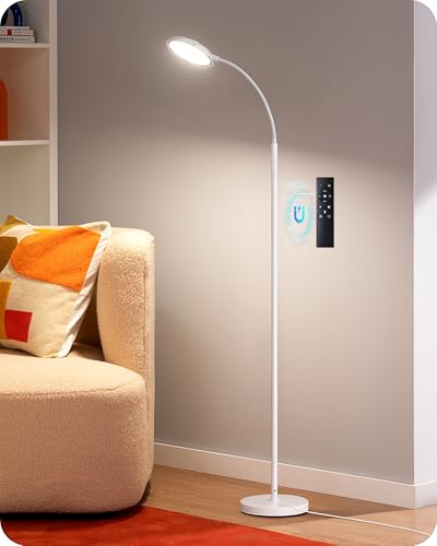 EDISHINE Gooseneck Floor Lamp 1300LM LED Floor Lamps for Living Room White - color: White