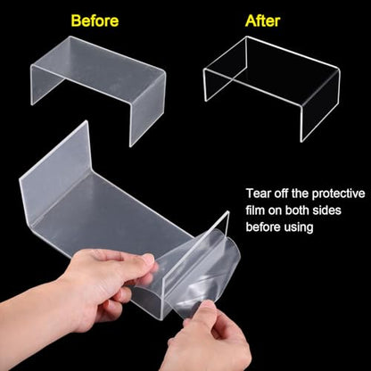 Chuangdi 20 Pcs Acrylic Display Risers, Clear Plastic Product Stand - color: Clear, size: Extra Large Set