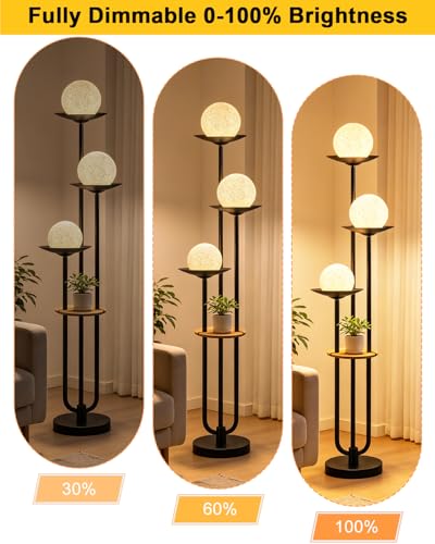 Lightdot Globe Black Floor Lamp Modern Dimmable Floor Lamps for LivingRoom - color: 3 Grey Globe-Black