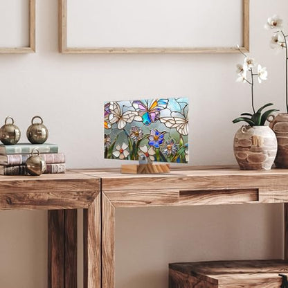 Kathfly 4 Pcs Mini Wood Adjustable Glass Art Stands Display Easel - color: Wood, size: 7 x 5 x 1.5 cm