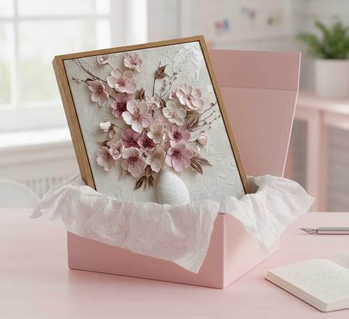 Framed Pink Floral Canvas Wall Art - color: Framed, size: 16"L x 12"W