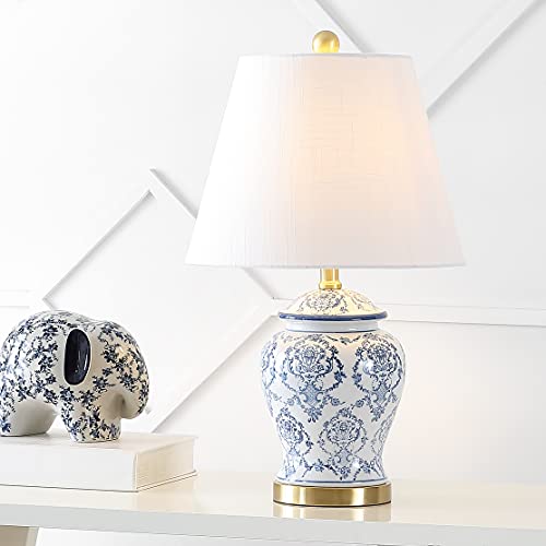 JONATHAN Y Juliana Chinoiserie 세라믹 항아리 테이블 램프 56.52cm, 블루/화이트
