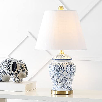 JONATHAN Y Juliana Chinoiserie 세라믹 항아리 테이블 램프 56.52cm, 블루/화이트