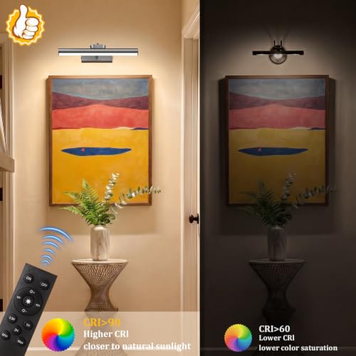 Picture Light for Wall, 4000mAh, 13.8 Inch, 2 Pack Grey - color: Gray
