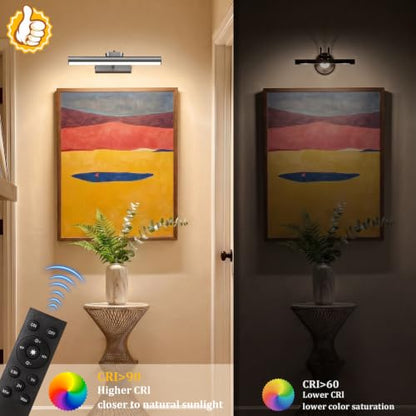 Picture Light for Wall, 4000mAh, 13.8 Inch, 2 Pack Grey - color: Gray