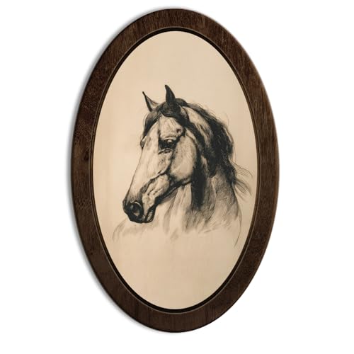 YZSLA Vintage Farmhouse Horse Framed Wall Art, Horse Room Decor - color: Horse