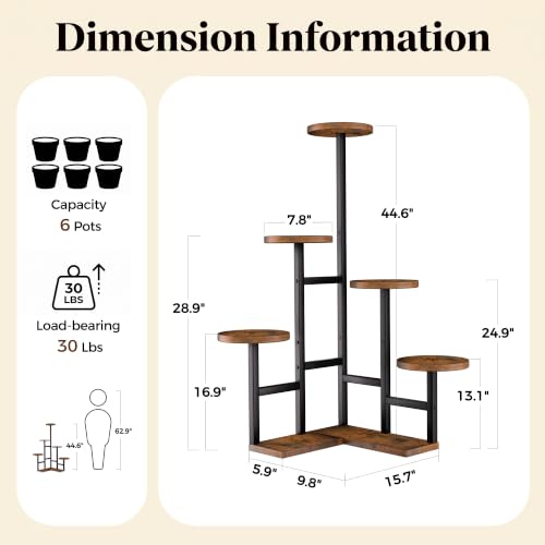 GEEBOBO 6 Tiered Plant Stand Indoor - color: 6 Tier-Brown