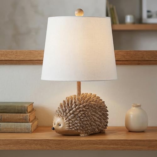 Hedgehog Table Lamp.Resin Woodland Animal Accent Lamp For Bedroom,Nursery - color: Hedgehog-Brown
