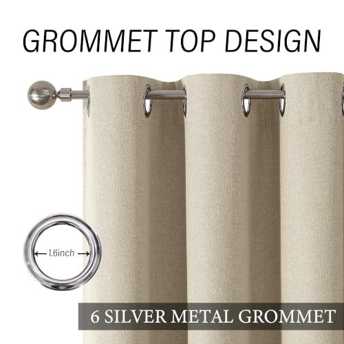 ChrisDowa Natural Blackout Curtains 54 Inches Long 2 Panels for Bedroom - color: Natural, size: 40"W x 54"L (Pack of 2)