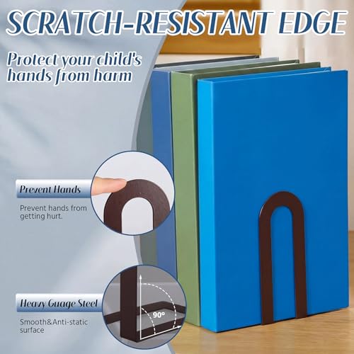Chunful 12 Pcs Bronze Metal BookEnds Shelves, 7.5 x 5.75 x 3.5 in - color: Bronze, size: 7.5*5.75*3.5inch