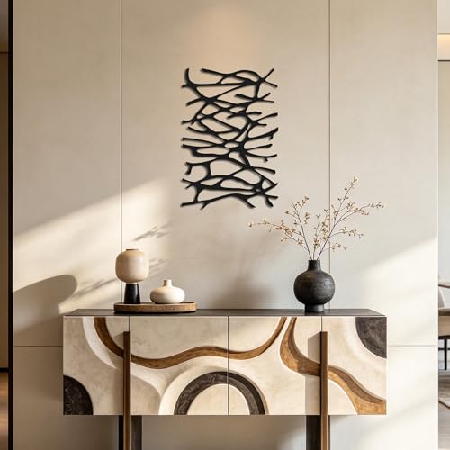 Slickss Abstract Tree Wall Art Black Metal Wall Decor