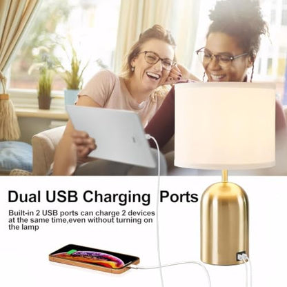 GyroVu Touch Control Table Lamp, Gold Bedside Table Lamps for Bedroom - color: Gold 1