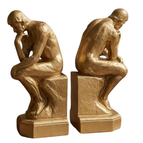 Bellaa Thinker Bookends, Auguste Rodin Statue, Unique