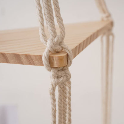 Macrame Wall Hanging Shelf,Boho Woven Tassel Shelves Plant Holder - color: 3t