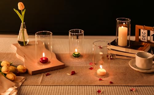 CYS EXCEL 2 PCS (H:6" D:3") Open Ended Glass Hurricane Candleholder Tube Shade | Open Flame Candle Chimney Tube Cover | Bottomless Cylinder - size: 3" wide x 6" tall