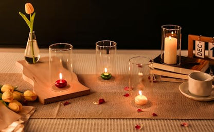 CYS EXCEL 2 PCS (H:6" D:3") Open Ended Glass Hurricane Candleholder Tube Shade | Open Flame Candle Chimney Tube Cover | Bottomless Cylinder - size: 3" wide x 6" tall