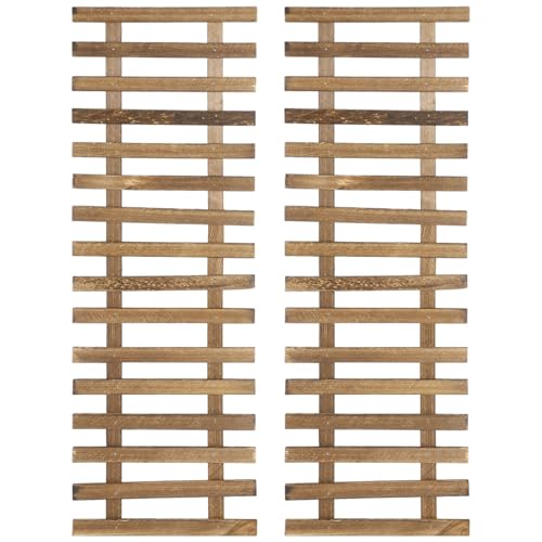 2 Pcs Wall Planter Holders, 11.8 x 35.4 Solid Wood Hanging Plant Trellis, Wall Planters for Indoor Outdoor Plants, Vertical Decor for Hanging Flower Pots
