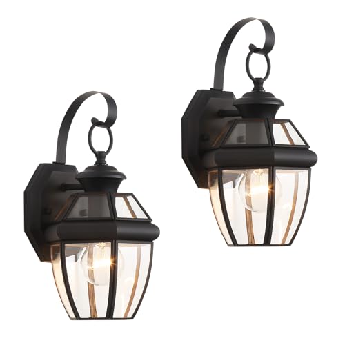 Brass Outdoor Wall Light,Exterior Wall-Mounted Light,BlackSet of 2 - color: Black - 2 Pack, size: 12.6 inch
