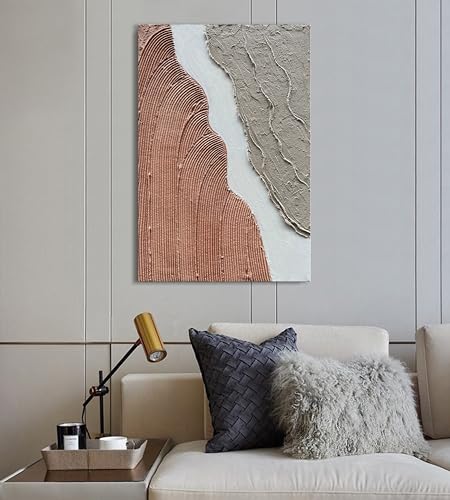 Hand Painted Abstract Thick Texture Art Oil Painting Minimalism Wall Art Oil Painting Texture Wall Art on Canvas 36x24 Inch - color: Yi002