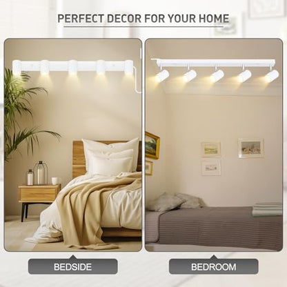 BoostArea LED Plug-in Track Light Kit, Matte White, 5-Light - color: 5 Light-White