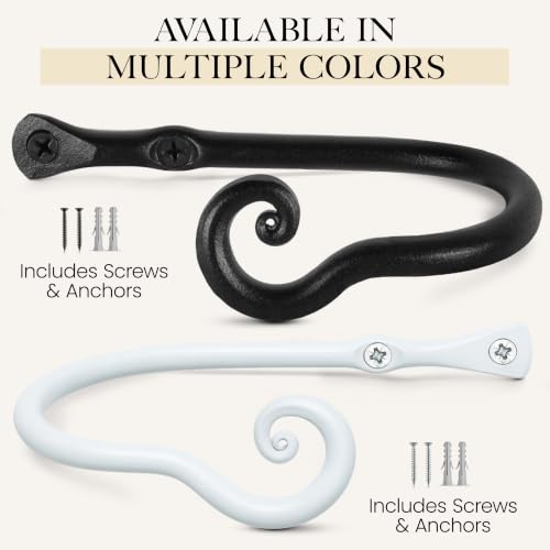 RTZEN Metal Curtain Tiebacks, Drapery Holders for Wall, 2 Pcs - size: Medium, style: Classic - W