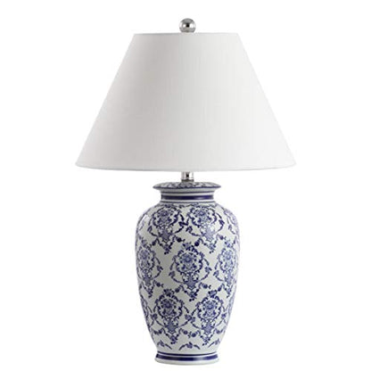 JONATHAN Y Juliana 26.25" Chinoiserie Ceramic Urn Table Lamp, Blue/White