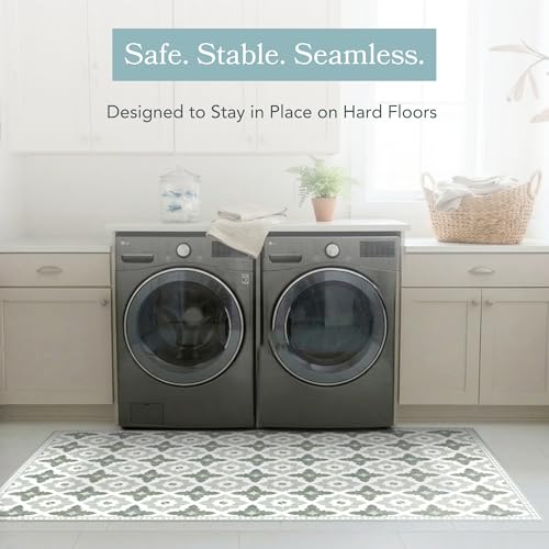Carolina Creekhouse Vinyl Rug | Sarah | 3'x5' | Green - color: Green, size: 3' x 5' (Rectangular)