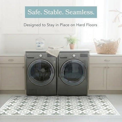 Carolina Creekhouse Vinyl Rug | Sarah | 3'x5' | Green - color: Green, size: 3' x 5' (Rectangular)