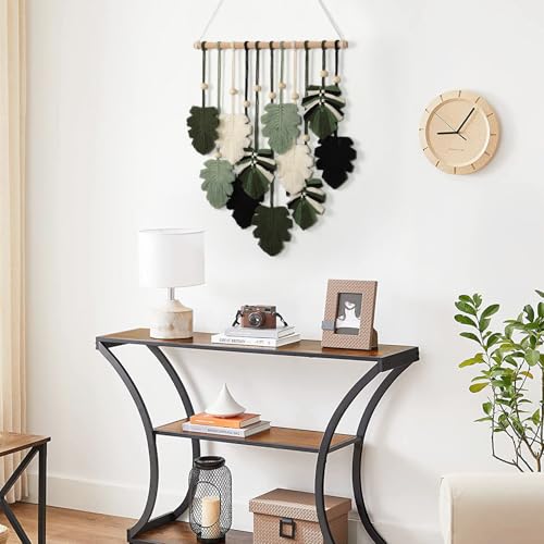 Macrame Wall Hanging Boho Home Decor Bohemian Leaves Woven Yarn Tapestry - color: Z Leaves-Green