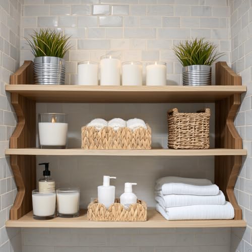 Kriitools Scalloped Toilet Paper Storage Basket for Over Toilet Shelf - size: Small