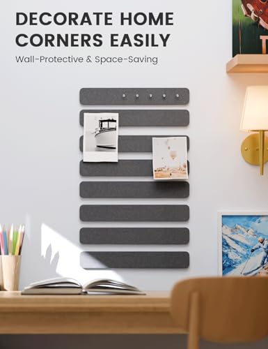 Fluxynara 13" x 2" Felt Wall Panels, Charcoal Gray - color: Charcoal Gray, size: 8-pack