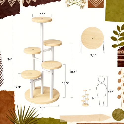 GEEBOBO 5 Tier Plant Stand Indoor - color: 5 Tier-White