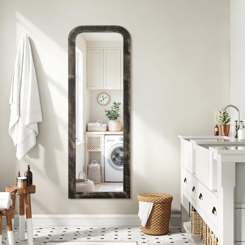AAZZKANG Hanging Mirror Full Length Large Rectangle Wooden Framed 47"x16" - color: Pitchdark, size: 47"L x 16"W