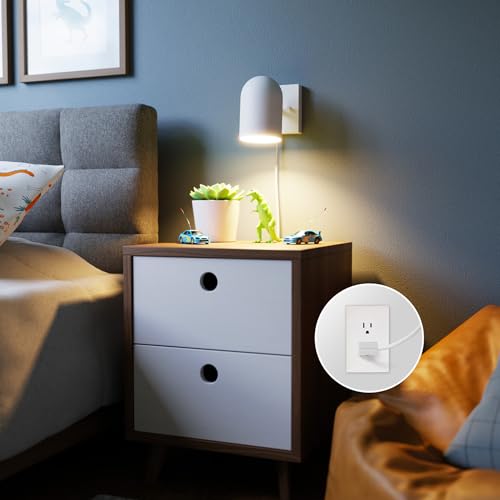 Globe Electric 65000146 1-Light Plug-in or Hardwire Wall Sconce, Matte White, 6ft White Braided Fabric Cord, in-Line Rocker Switch, Wall Lights for Living Room, Home Décor - color: Matte White, Luke