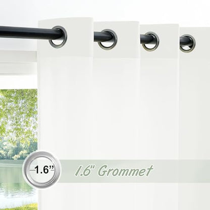RYB HOME White Semi Sheer Curtains 84 inches Long Non See Through Drapes - color: White, size: 52"W x 84"L (Pack of 2)