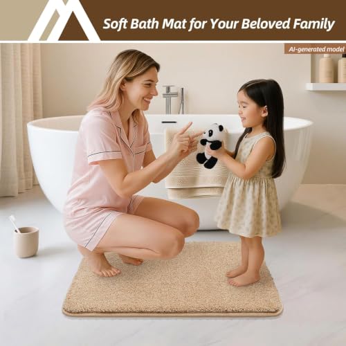 COSYHOMEER Extra Thick Bath Rugs for Bathroom Non Slip Bath Mat 24x36 Beige - color: Beige, size: 2' X 3' (Rectangular)