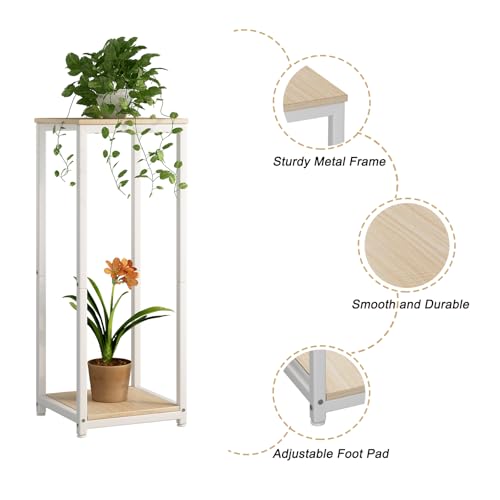 2 Tier Plant Stand Indoor Corner Tall Square Shape Plant Shelf