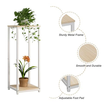 2 Tier Plant Stand Indoor Corner Tall Square Shape Plant Shelf