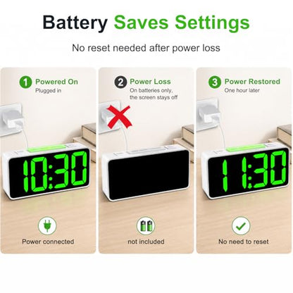 DreamSky Small Digital Alarm Clock with Night Light for Kids Bedroom - color: Pure White Case Rgb Digits
